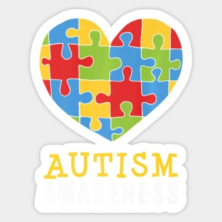 Autism Awareness Puzzle Heart Sticker